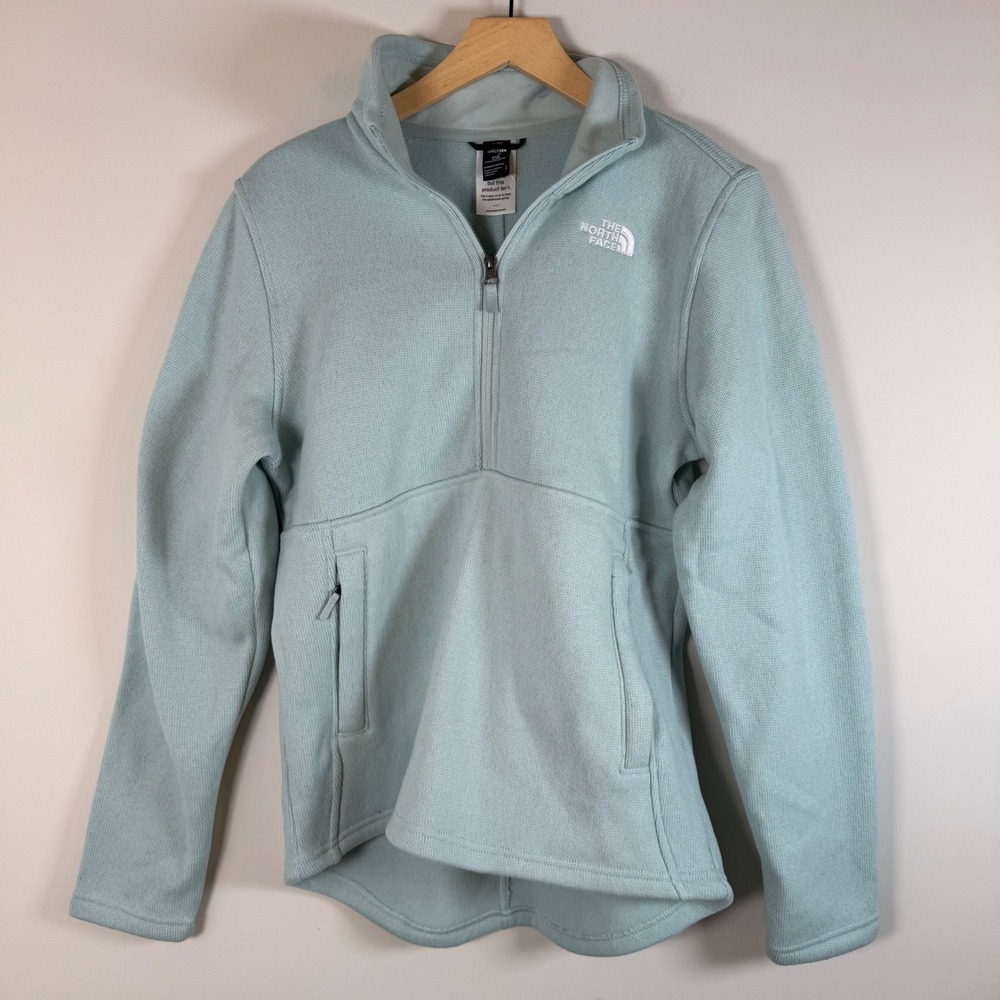 The North Face Circular Design Fleece Pullover Small Light Blue Quarter 1/4 Zip